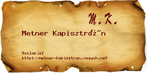 Metner Kapisztrán névjegykártya